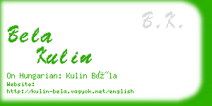 bela kulin business card